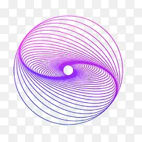紫色渐变螺旋矢量曲线线条球体素