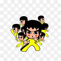 一群李小龙的卡通人物