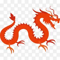 一条矢量红色中国龙