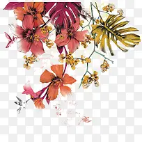 家纺彩绘花卉图案