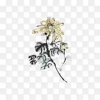 水墨菊花手绘