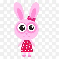 粉红色的卡通小兔子