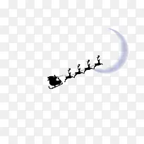 圣诞节老人驾着麋鹿飞奔矢量图