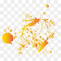 橘色油漆泼墨矢量图