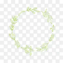 绿色植物圆环矢量图