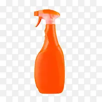橙色塑料瓶清洁喷雾清洁用品实物