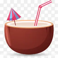 夏季水果棕色椰子