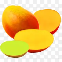 橘黄色切片芒果块