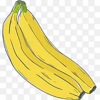 两根手绘香蕉
