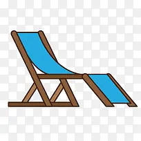 蓝色矢量木质沙滩椅
