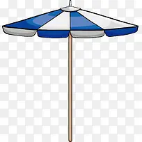 蓝白条遮阳伞
