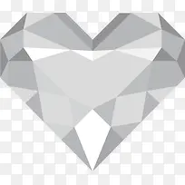 银色闪耀钻石爱心