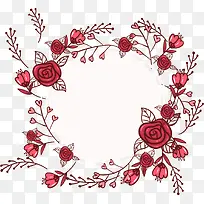 红色情人节玫瑰花圈