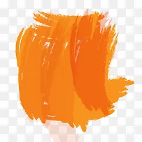 手绘水彩橙色涂鸦墨迹