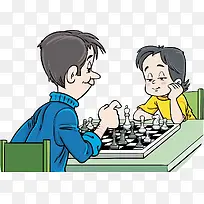 手绘对弈下棋