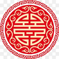 红色中国风喜字装饰