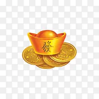 金色发字可爱金元宝