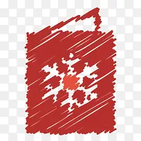 书卡接触乱涂雪雪花冬天圣诞节的
