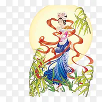 拿着月饼的嫦娥