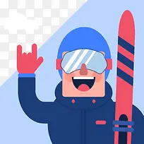 滑雪运动宣传矢量海报设计