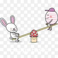 复活节兔子彩蛋跷跷板
