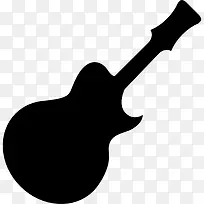 吉他的黑色形状图标