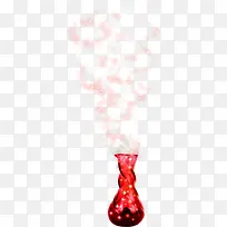 红色艺术花瓶冒出红色烟雾