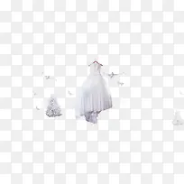 洁白婚纱装饰图案