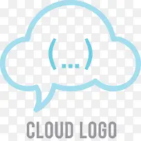 蓝色矢量云朵logo设计图