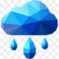 蓝色立体云朵logo图