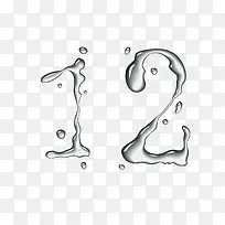 漂亮通透的水滴数字
