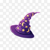 女巫帽帽子紫色透明素材