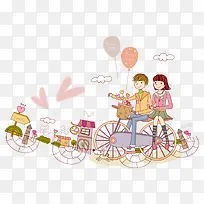 自行车上的情侣