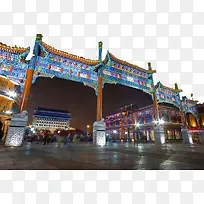 夜色下的前门大栅栏图片