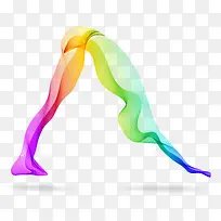 矢量抽象彩色线条瑜伽动作
