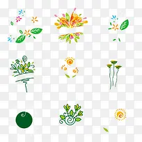 矢量藤蔓花卉装饰图标