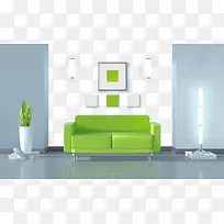 灰色简洁房间装饰图案