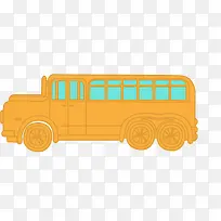 卡通黄色小学校车