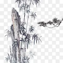 竹子 树枝 黑白