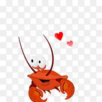 卡通的爱心的螃蟹