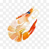 矢量手绘美味食物生鲜海虾免抠图