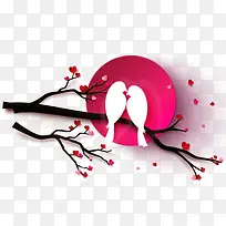 手绘喜鹊