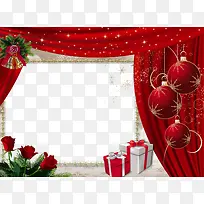 红色圣诞节装饰框