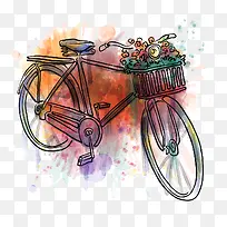 矢量彩虹脚踏车