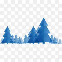 蓝色三角圣诞树花纹