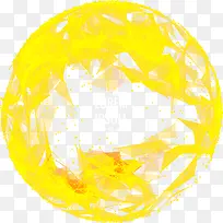 橙黄色多边形组合圆环矢量素材