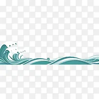 绿色清新海浪边框纹理