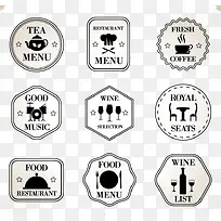9款简洁餐厅标签矢量素材