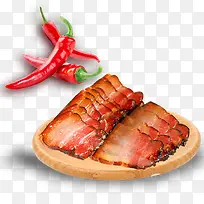 一盘美味麻辣腊肉
