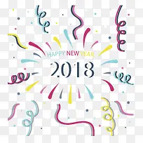 新年派对彩带花纹2018